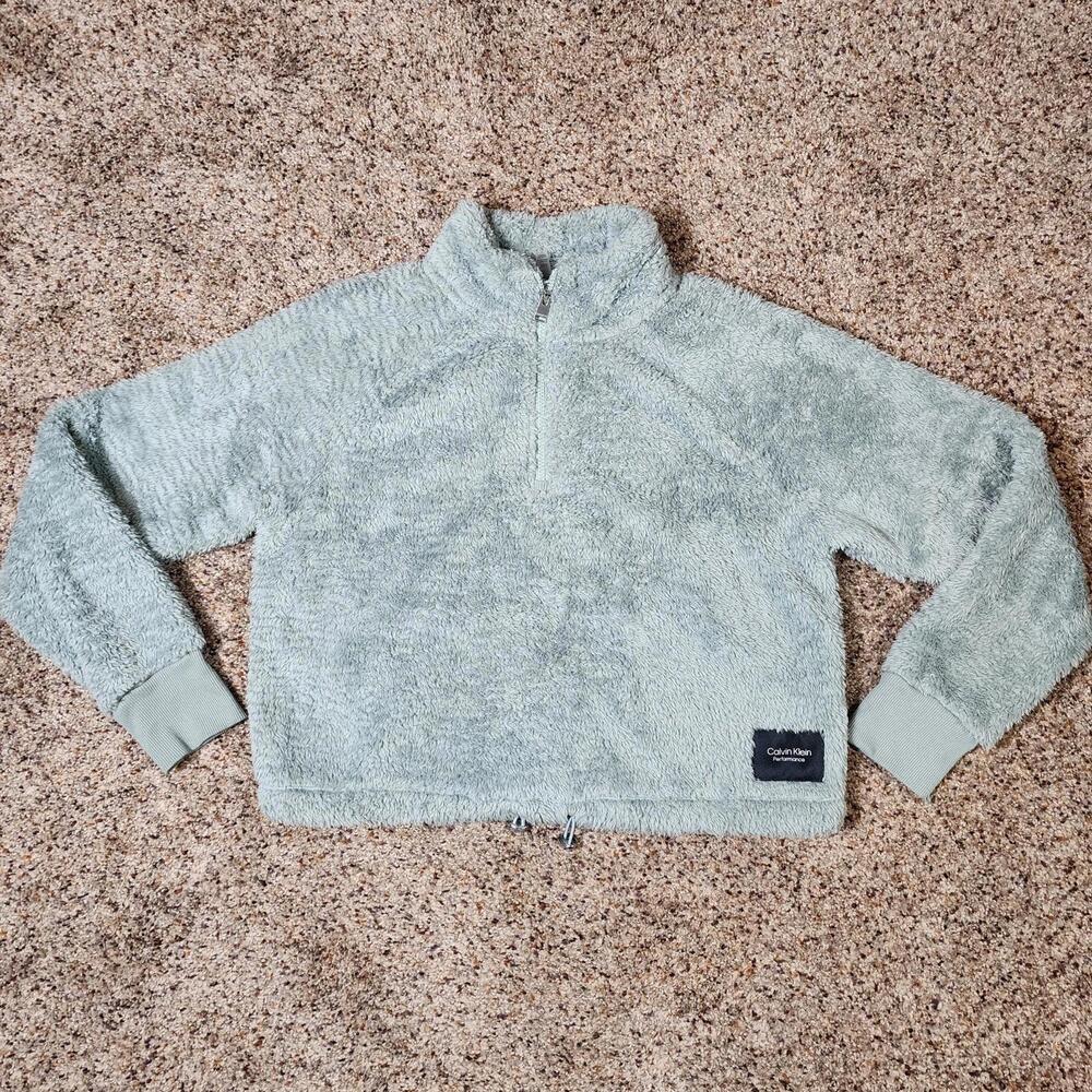 Calvin Klein Performance Women's Fuzzy Jacket Size Medium Green